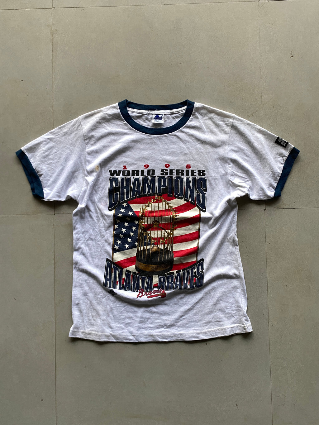 90s STARTER ATLANTA BRAVES CHAMPIONSHIP TEE - S