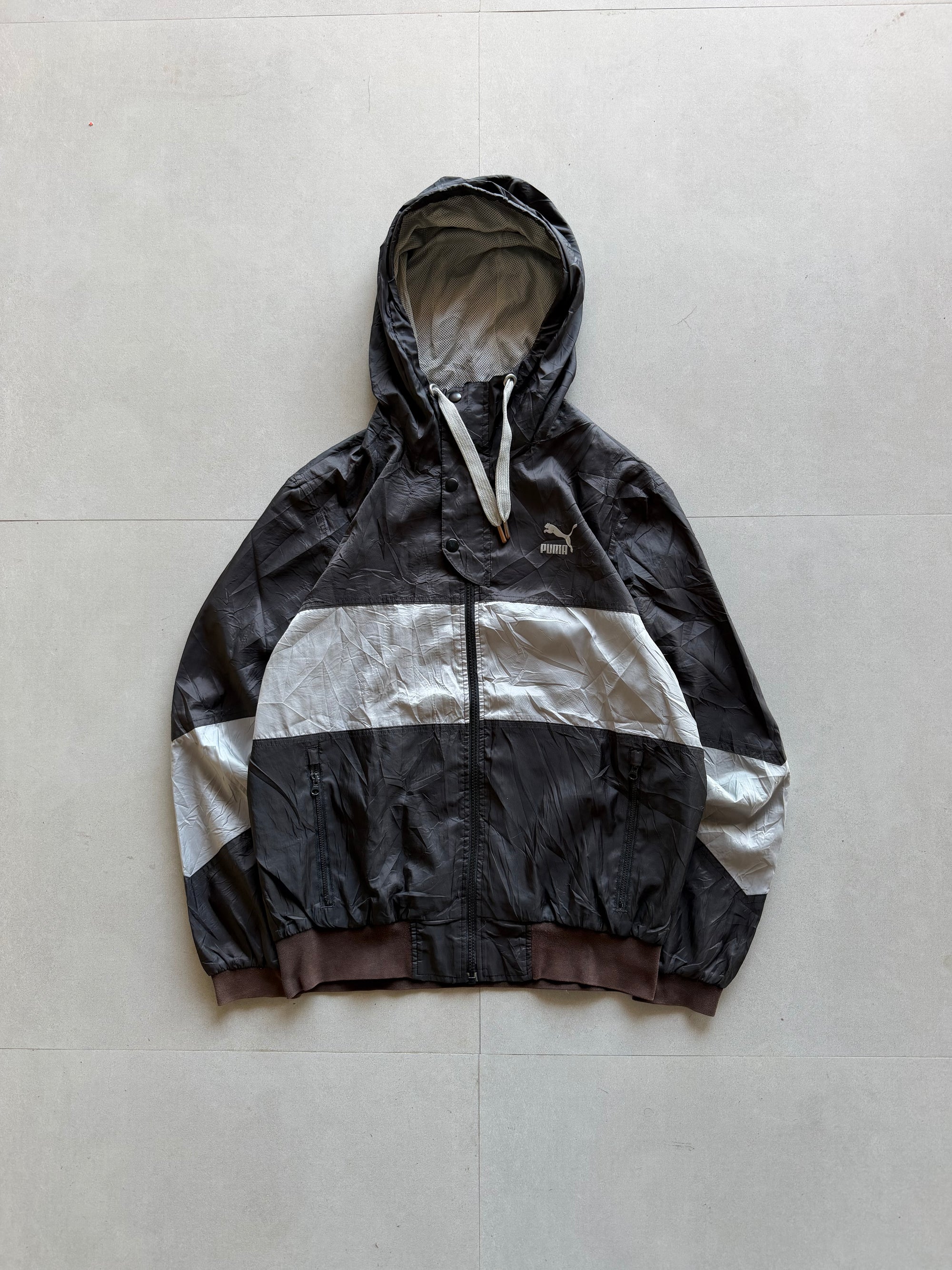 VINTAGE PUMA HOODED JACKET - M