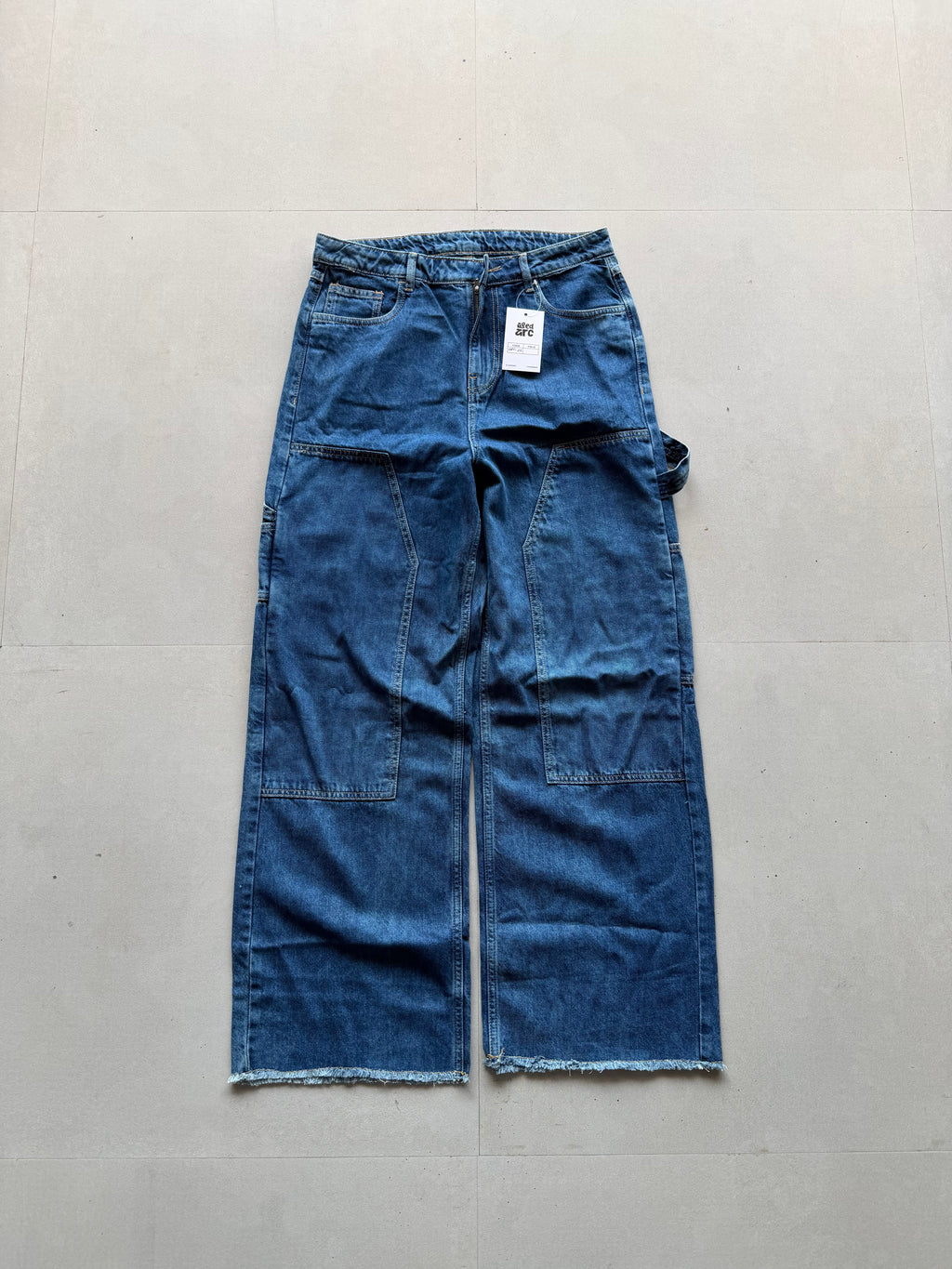 DN25 DOUBLE KNEE WIDELEG DENIM - M