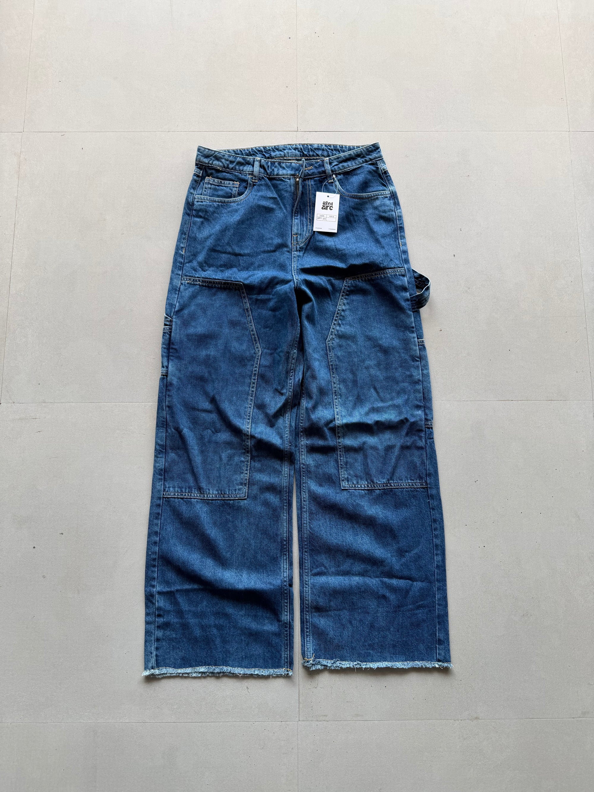 DN25 DOUBLE KNEE WIDELEG DENIM - M