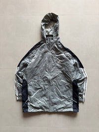 ADIDAS STRIPED HOODED JACKET  - L
