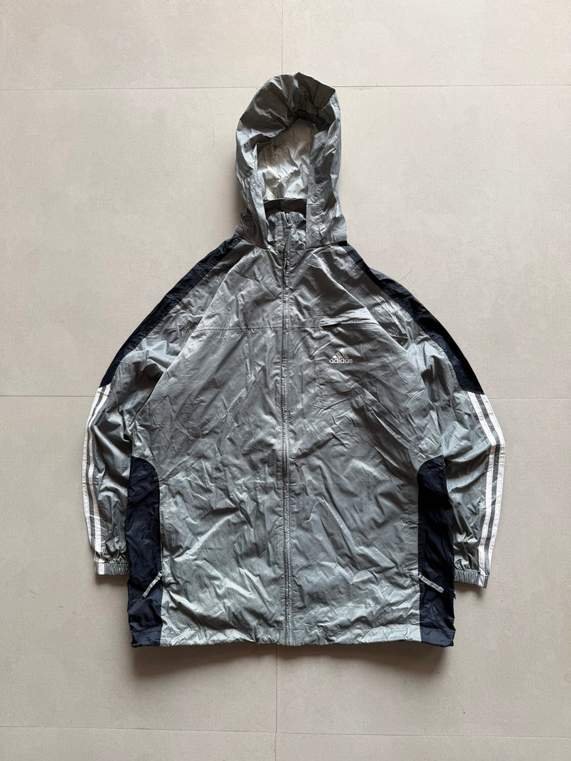 ADIDAS STRIPED HOODED JACKET  - L