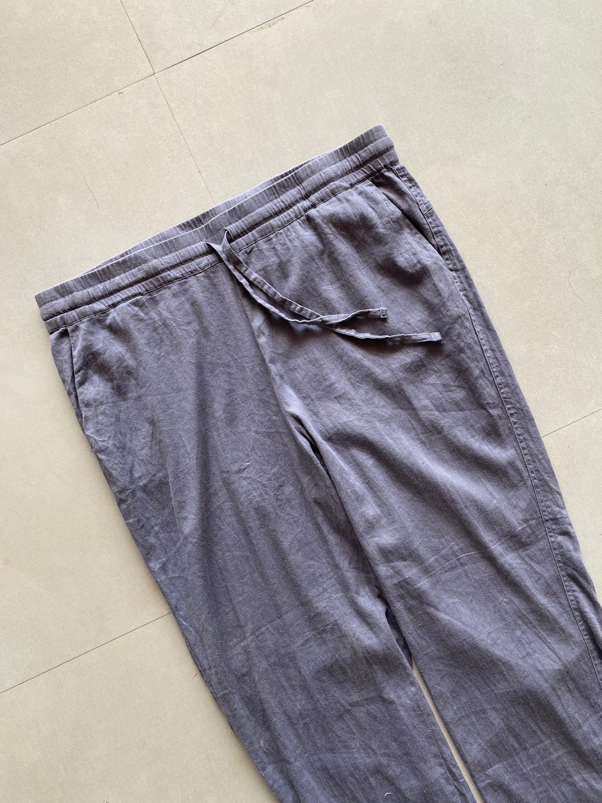 STRIGHT FIT LINEN PANT - L