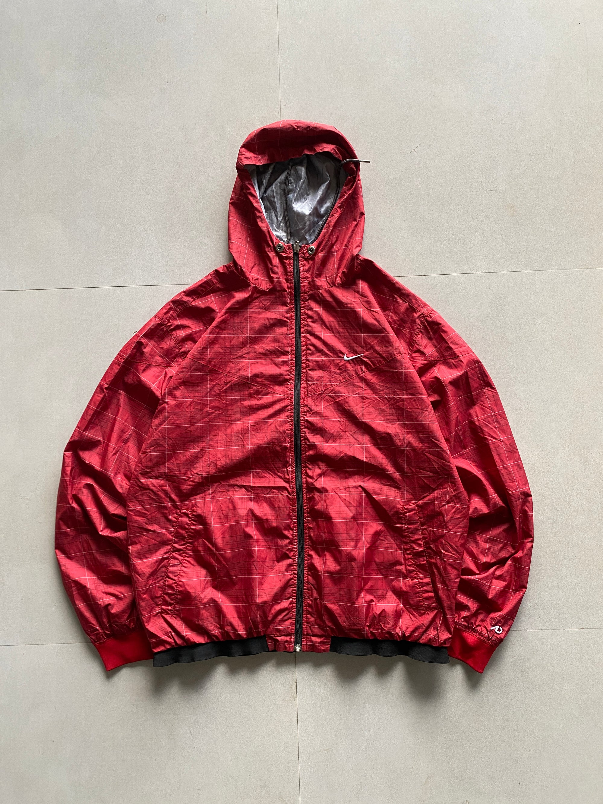 00s NIKE ATHLETIC HOODED REVERSIBLE JACKET - XL