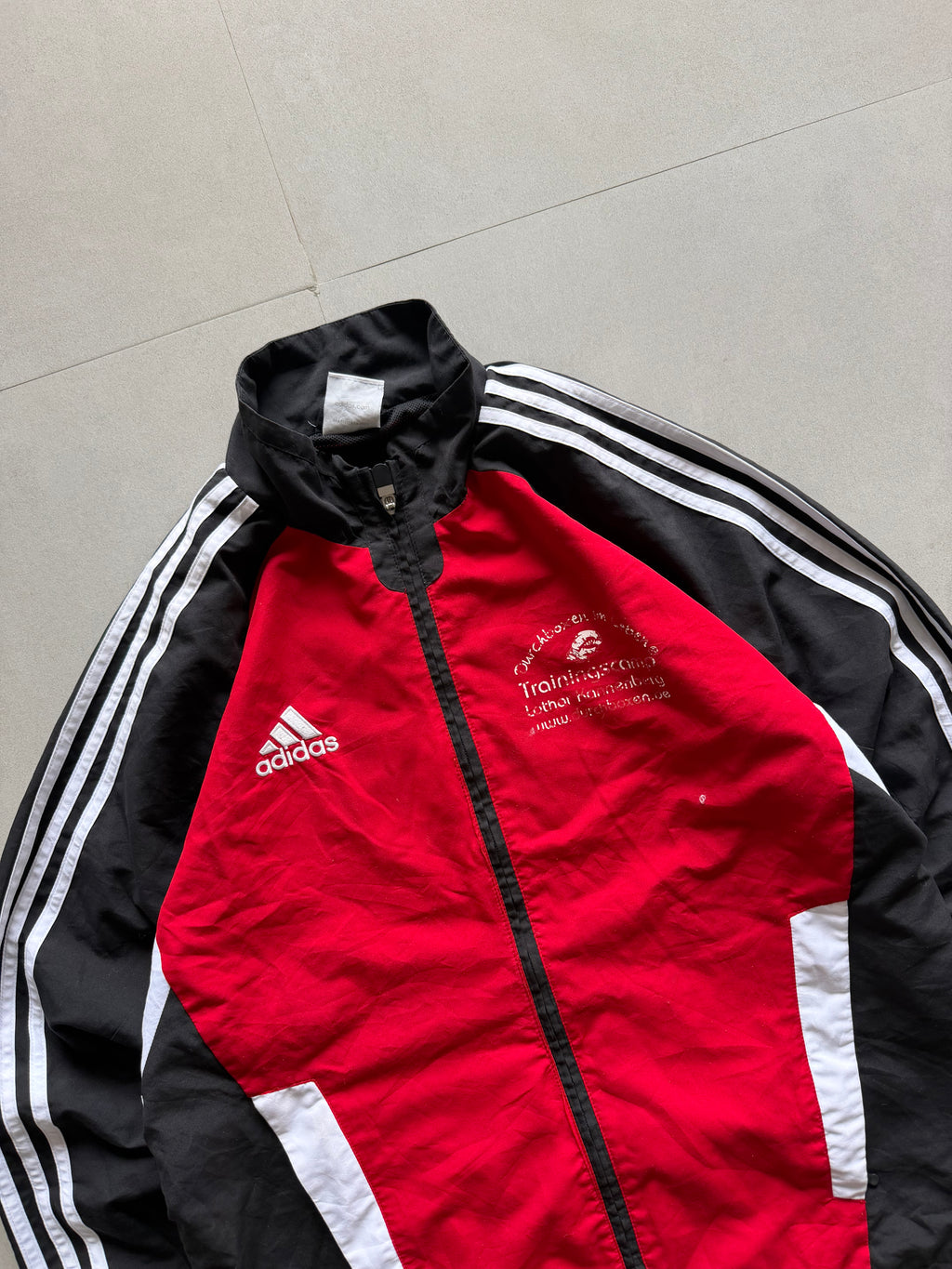 VINTAGE ADIDAS STRIPED JACKET - L