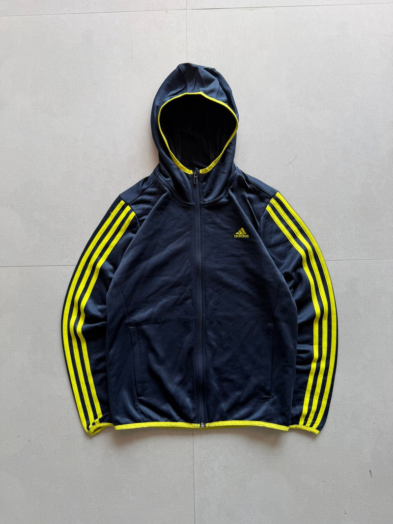 ADIDAS STRIPED HOODED JACKET - XS - Aged Arc