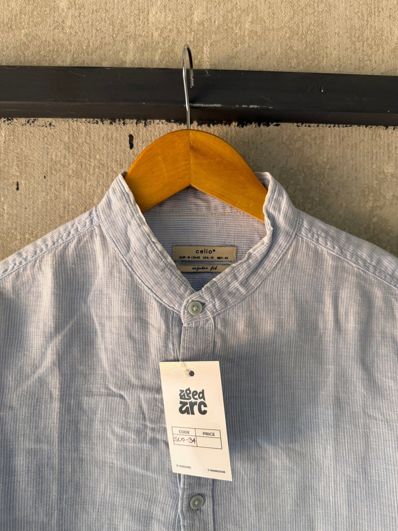 CELIO LINEN SHIRT - M - Aged Arc