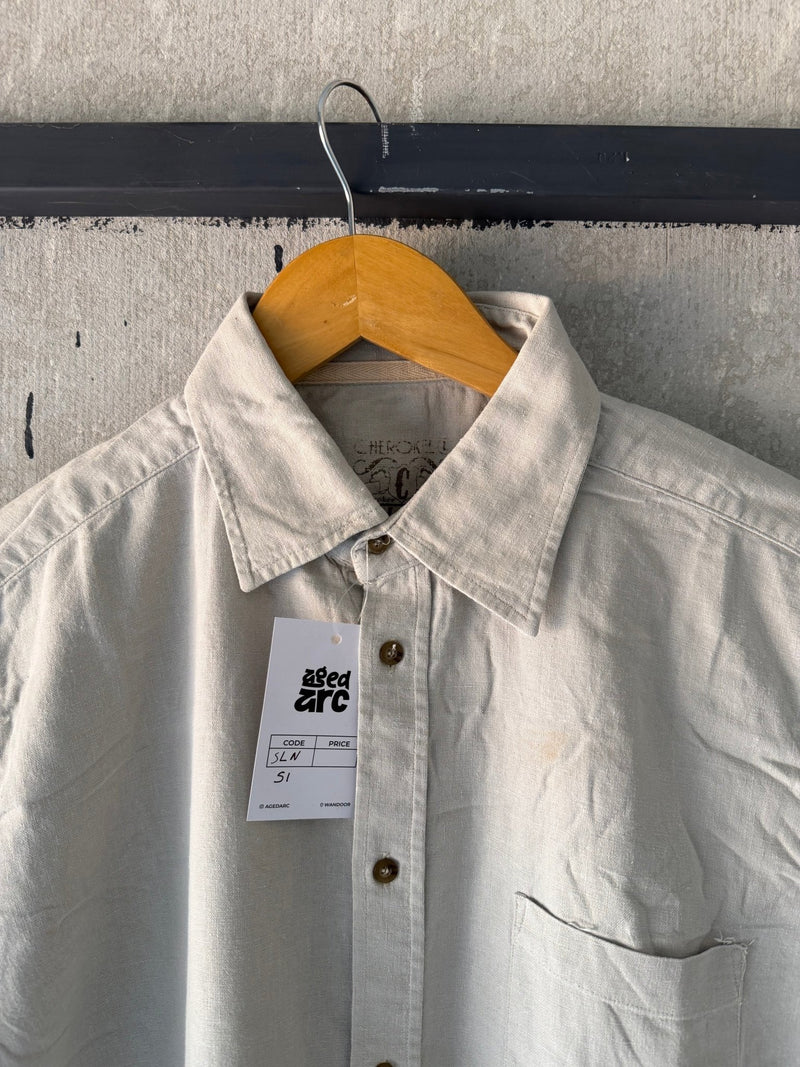CHEROOKE LINEN BLEND SHIRT - L - Aged Arc