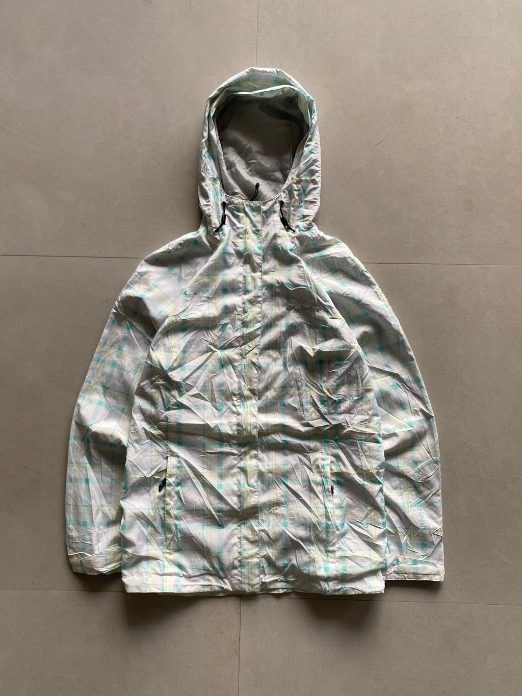 COLUMBIA CHECKED TREKKING JACKET - S - Aged Arc