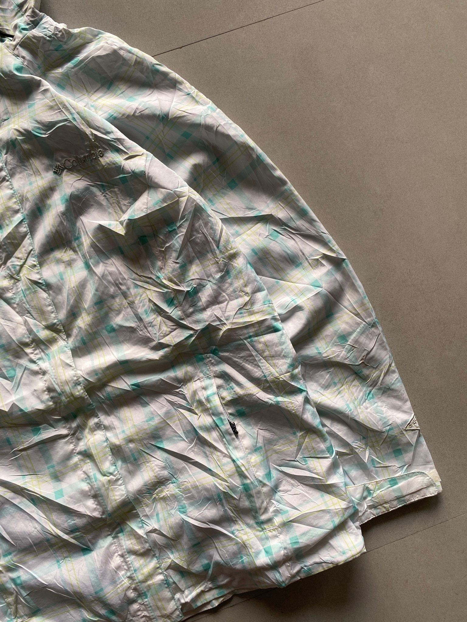 COLUMBIA CHECKED TREKKING JACKET - S - Aged Arc
