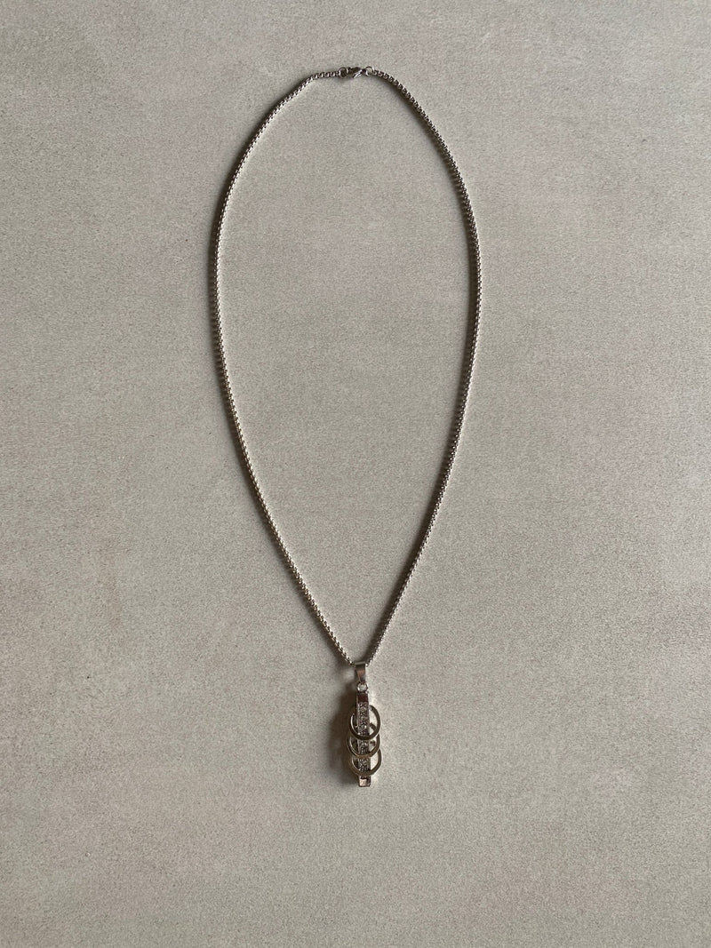 DIAMOND CIRCLE PENDANT CHAIN - Aged Arc