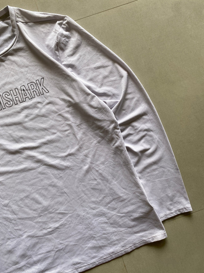 GYM SHARK FULL SLEEVE TEE - M - Aged Arc
