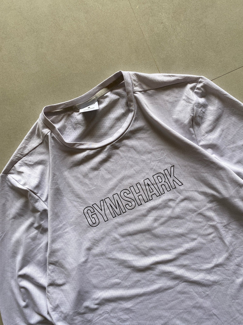 GYM SHARK FULL SLEEVE TEE - M - Aged Arc