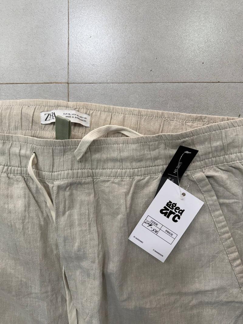 LNP52 BAGGY LINEN PANT - L - Aged Arc