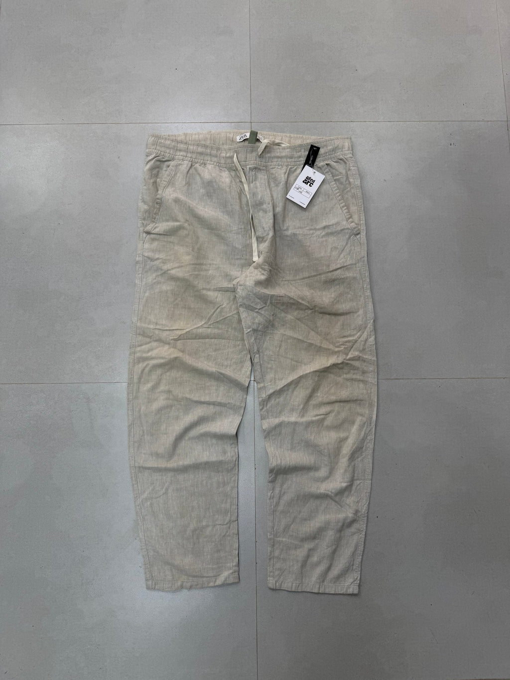LNP52 BAGGY LINEN PANT - L - Aged Arc