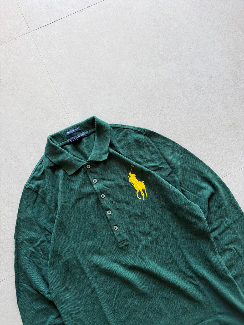 RALPH LAUREN LONG SLEEVE POLO TEE - XXS - Aged Arc