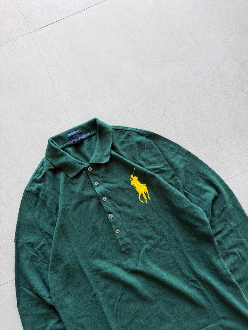 RALPH LAUREN LONG SLEEVE POLO TEE - XXS - Aged Arc