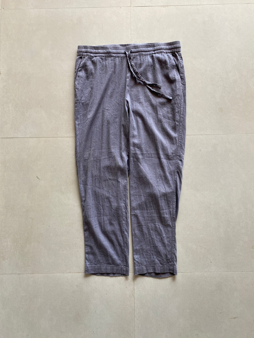 STRIGHT FIT LINEN PANT - L - Aged Arc