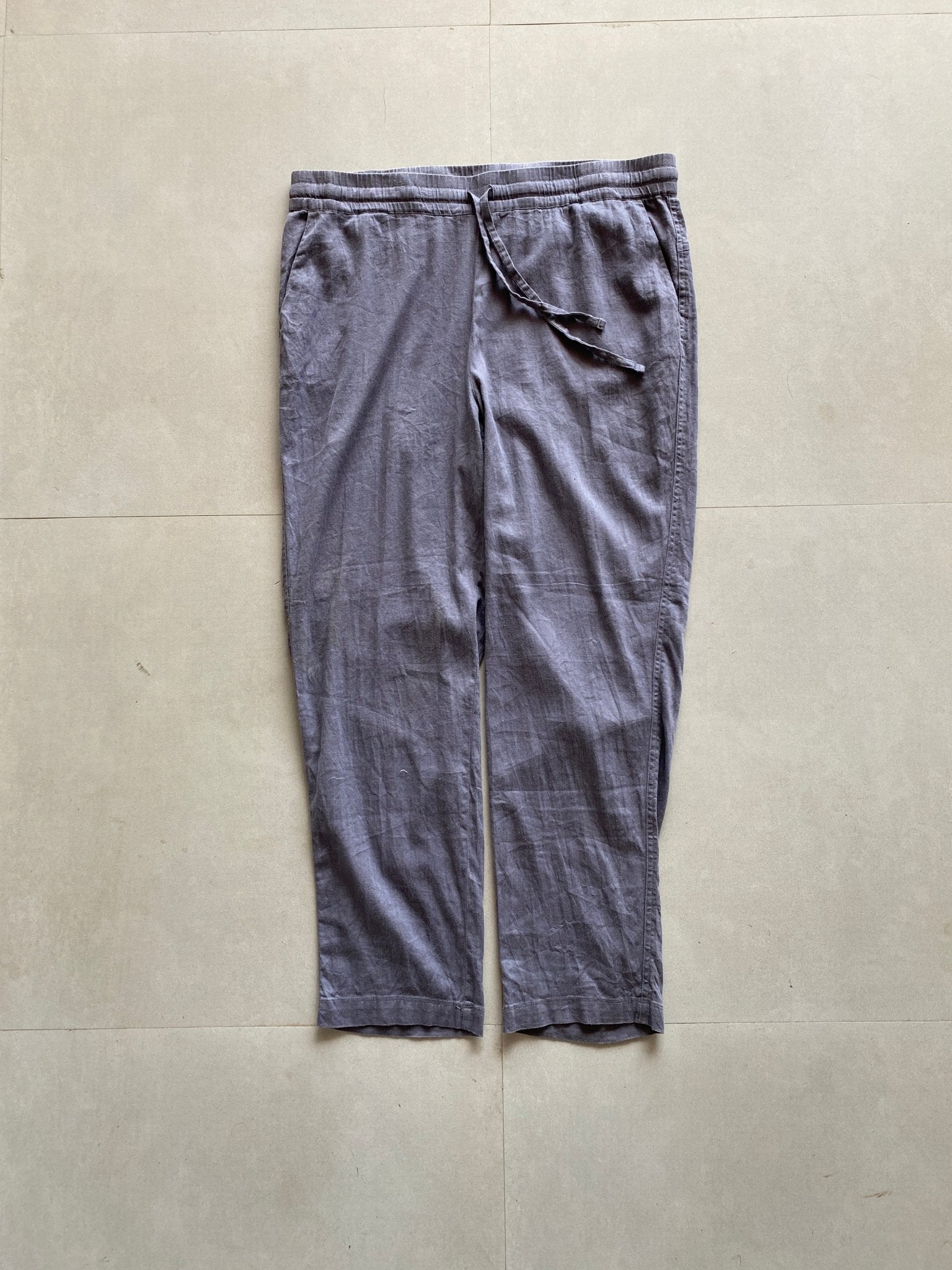 STRIGHT FIT LINEN PANT - L - Aged Arc