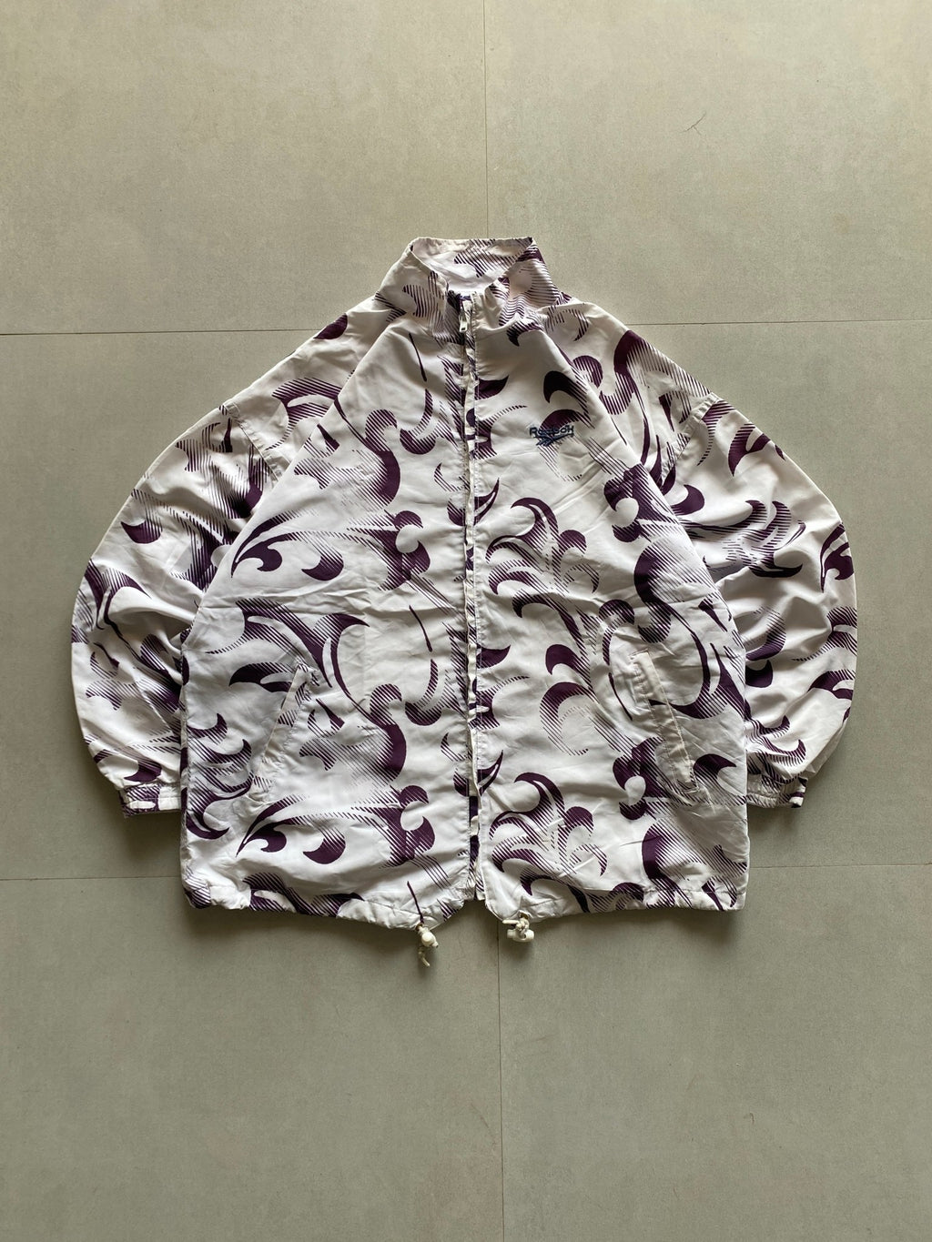 VINTAGE REEBOK PRINTED JACKET - XL - Aged Arc